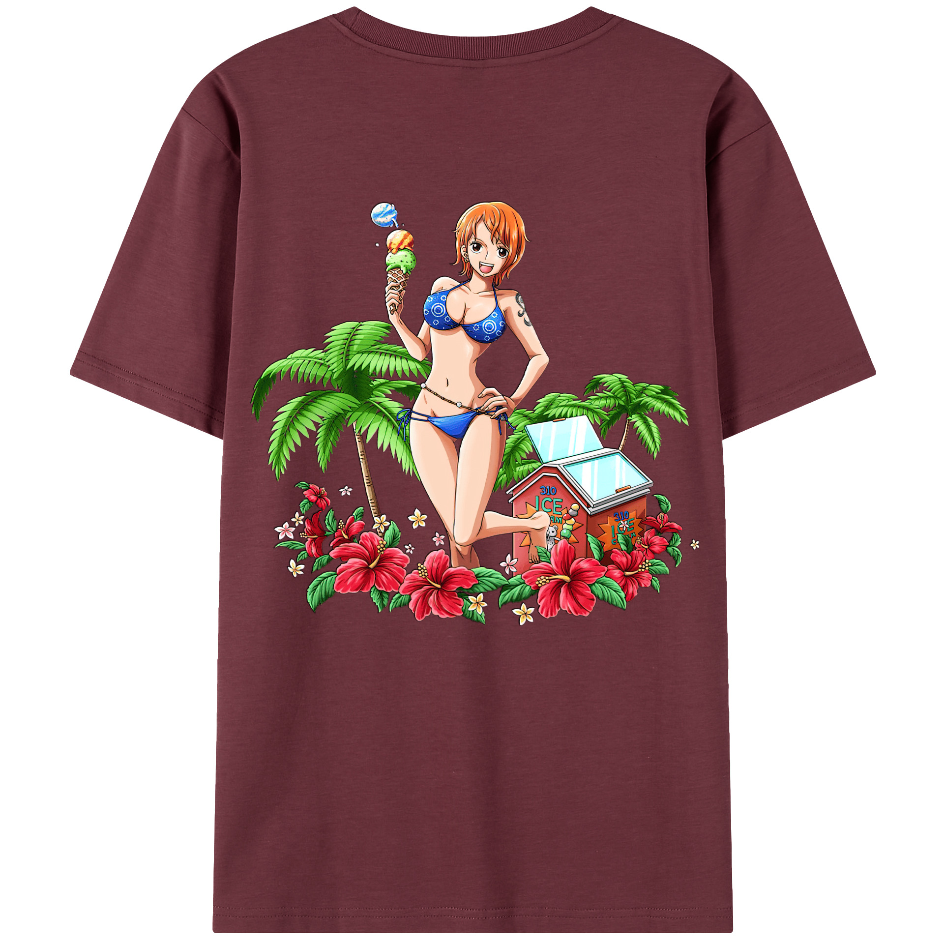 ワンピース ナミ ONE PIECE Nami 綿100％半袖Tシャツ（背面プリント）